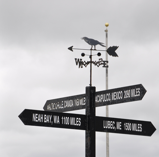 weather Vane & mileage to towns
